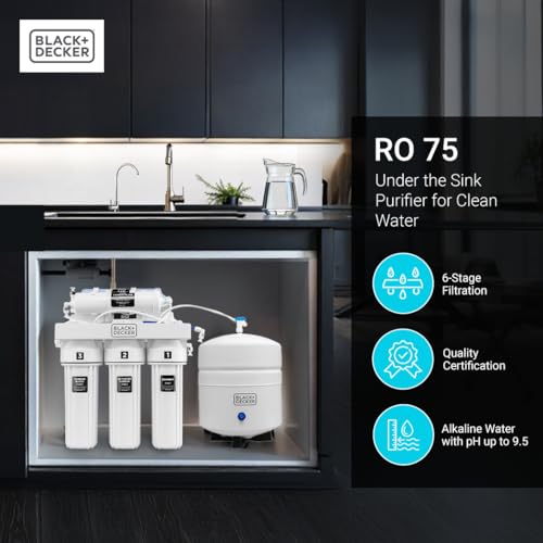 Image of BLACK+DECKER RO 75 Replacement Filter Set, 6-Stage Filtration System, Reduces PFAS, PFOS, Microplastics, 0.0001-μm RO Membrane, NSF /ANSI 58 Certified