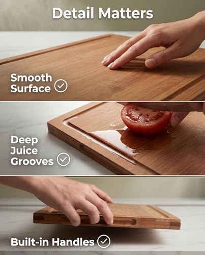Set de 3 tablas de bambú con soporte para cocina miniatura 6