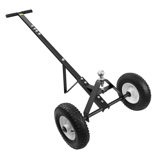 Trailer Dolly, 600LBS Capacity, 1-7/8” Hitch Ball with 12” Solid Tires, Trailer Mover Dolly for Moving, Black Powder Coated Steel