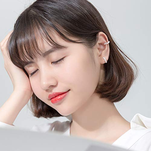 Sluynz 925 Sterling Silver Cz Cuff Earrings For Women Teen Girls Small Hoop Earrings No Piercing Cartilage Earrings (A-Silver) #TOP2