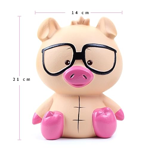 Image of Winsterch Ceramic Piggy Bank, Cute,Pig Money Bank for Kids & Adults | 7.49x 5.9 Inches, Large Capacity, Combines Educational and Decorative Functions, Saving Box Coin Bank Gift for Girls