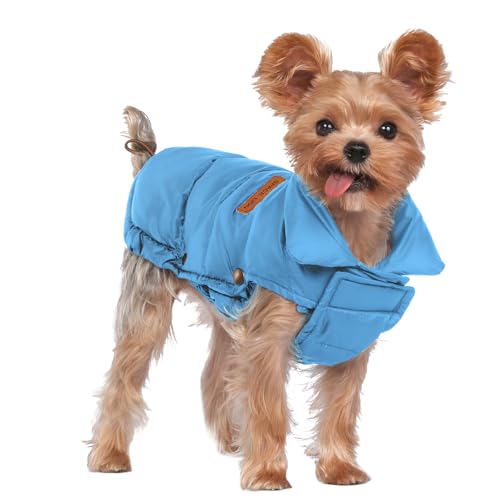 SPACE LION Dog Puffer Jacket, Down Winter Coat, Durable Outdoor Coat for Cold and Windy Conditions, Lightweight & Adjustable Fit Coats for Small Dogs, (Blue, Size10/S) SPACE LION Dog Puffer Jacket, Down Winter Coat, Durable Outdoor Coat for Cold and Windy Conditions, Lightweight & Adjustable Fit Coats for Small Dogs, (Blue, Size10/S)