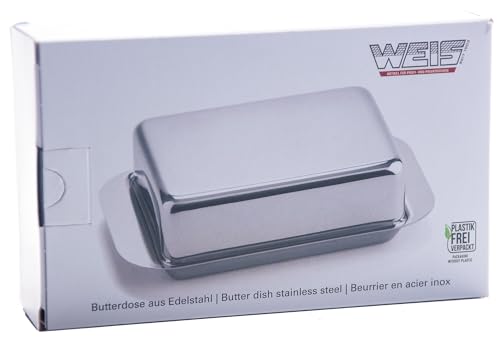 Weis 14257 Butterdose, Edelstahl, Silber, 15 x 9.4 x 4.2 cm – Ansicht 4