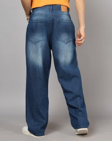 Image of M Q Denim Men Loose Fit Denim Jeans | Whisker Spray | Mid Rise & Pure Cotton | Daily Casual Wear