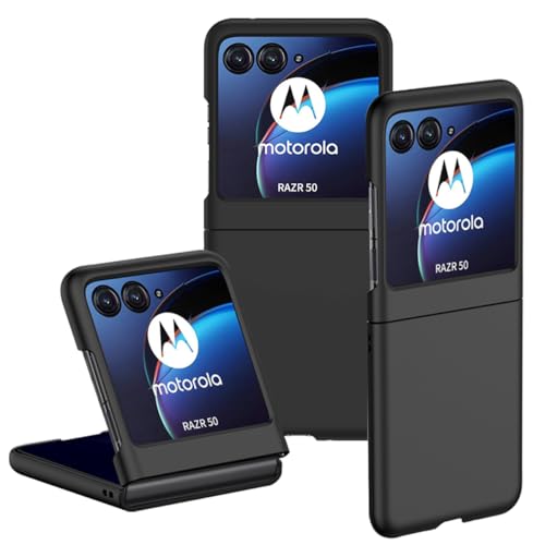 Image of Back Cover Black Hard PC Anti-Yellow Shockproof Protective Phone Case for Motorola Razr 50 -Black