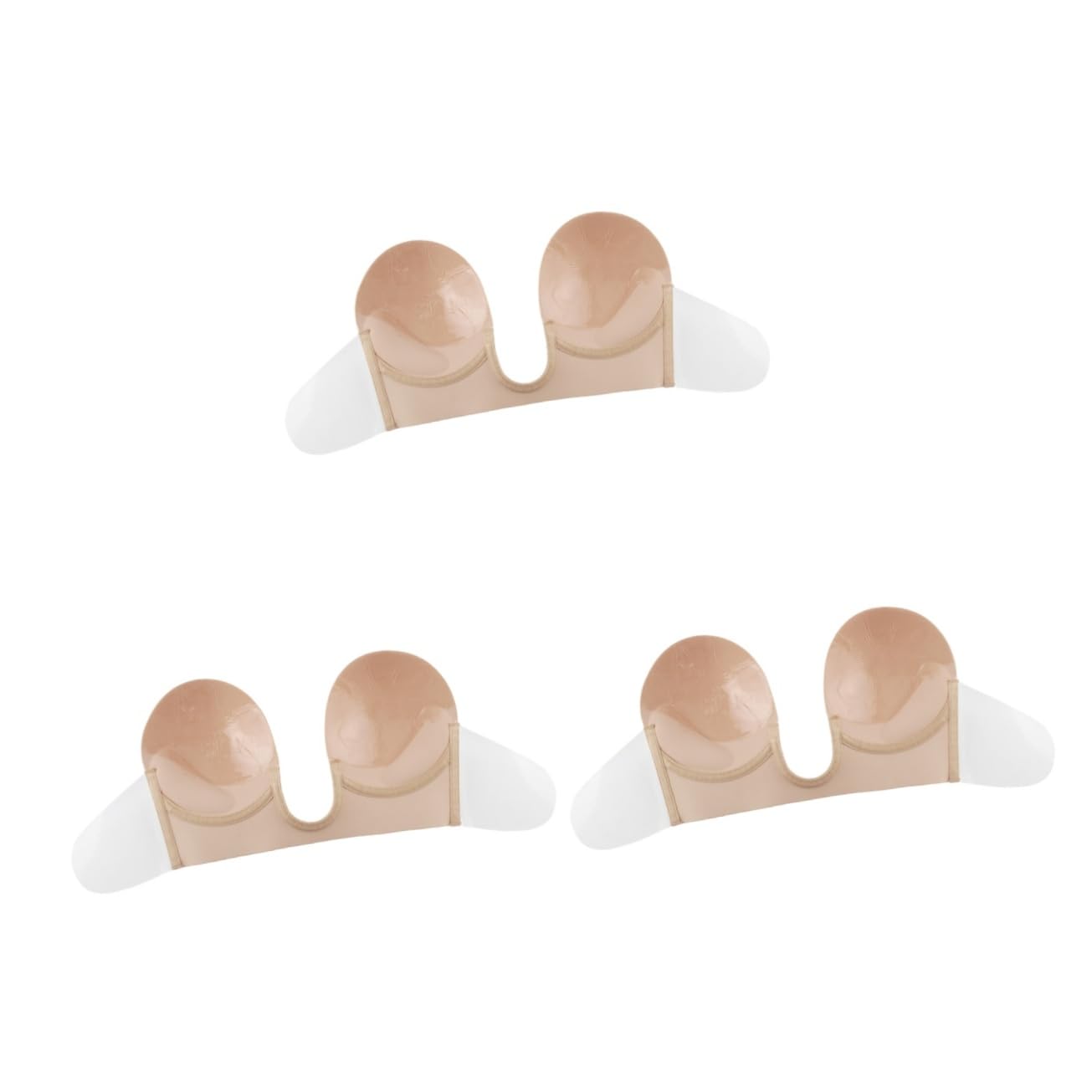 3piezas Sujetador Adhesivo Invisible De Silicona Para Mujeres Talla d Cubiertas Sin Tirantes Para Vestidos De Fiesta y Ropa De Escote Bajo Color Piel