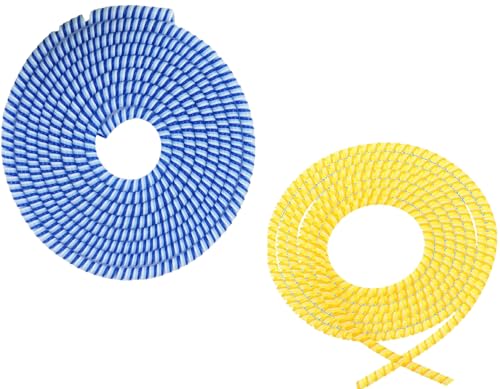 Image of Spiral Cable Protector, Data Cable Protective Sleeve, Headphone Saver, Charger Protective Cover, Wire Repair /Strain Relief Cable Wrap Tube for USB Data Cable Headphone Cable (Yellow+ Blue)