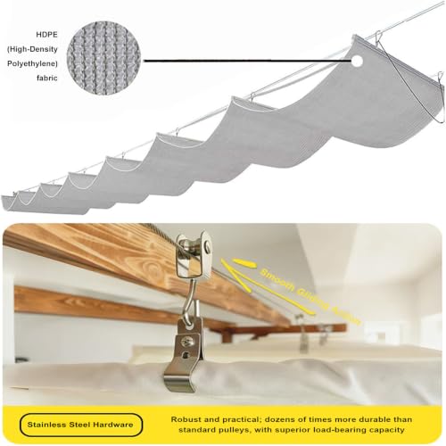 Auvent de voile d'ombrage de vague en forme de U rétractable 1.5x5m - 6