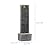 Teamson Home 38.5" Faux Slate Contemporary Outdoor LED Waterfall Fountain with Pebble Base, Gray/Black
