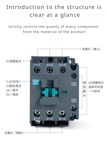 Contacteur CA triphasé CJX2-2511 24V pour commande de circuit - 5