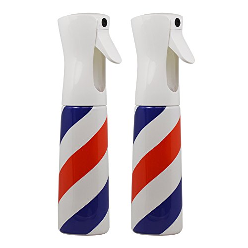Flairosol Sprayer Continuous Hair Water Mister Spray Bottle 10oz (Barber Pole, Pack 2)