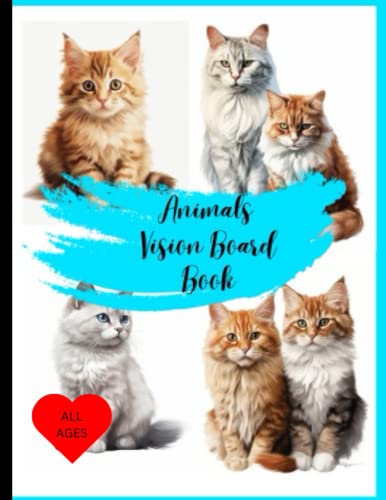 Animals Vision Board book: Vision board book with animals and bonus