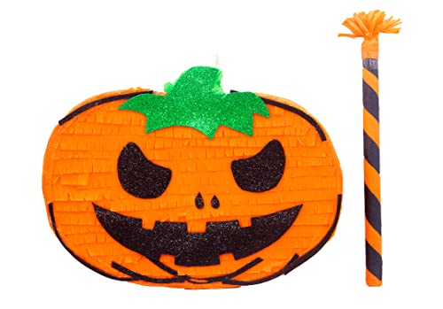 Halloween Pinata For Kids Birthday Party Decoration Traditional Mexican Fiesta Pumpkin Pinata Halloween Themed Party Supplies For Boys And Girls With Stick Buster(16.15X11.8 X 2.75 In) #TOP30