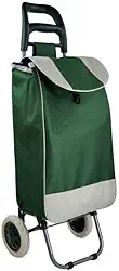 Carrinho de Compras com Bolsa Térmica | Suporta 30kg e Dobrável | Ideal para Feira, Supermercado e Compras Diárias |(VERDE)