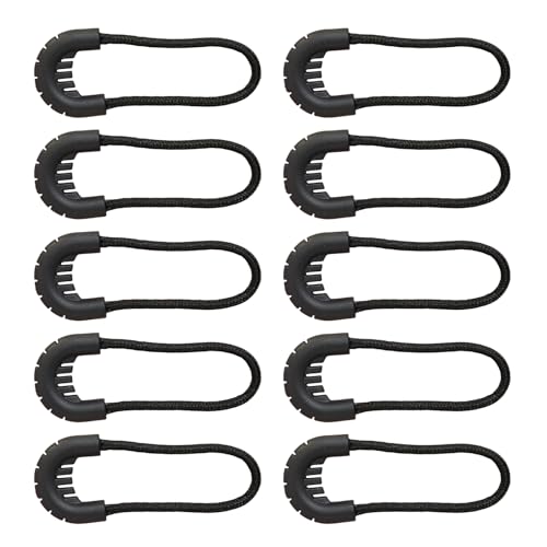 Sbshiouu 10Pcs Outdoor Backpack Zippers Head Bag Flexible Zippers Puller PVC Zippers Puller Portable Bag Accessories
