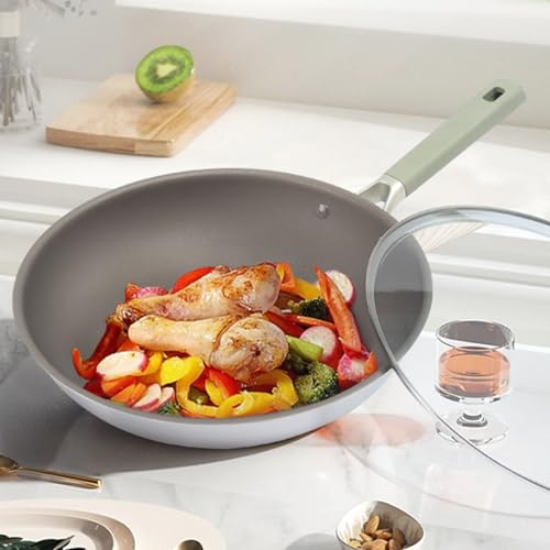 Wok de acero al carbono antiadherente 32cm con tapa miniatura 5
