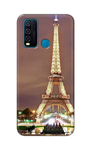 Image of PRINTFIDAA Lovers Famous Place Eiffel Tower in Paris Printed Designer Hard Case for Vivo Y30 / Vivo Y50 Back Cover -(e) RPM1009