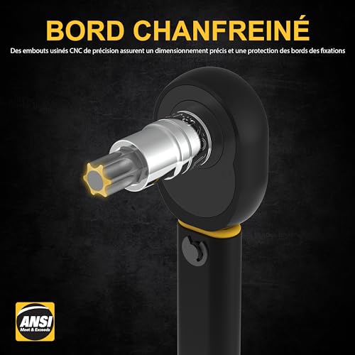 LEXIVON Coffret Douille Torx Male | Set de 13 douille etoile T8 à T60 | Embouts Torx avec entraînement 1/4", 3/8", 1/2" pour clés dynamométriques et perceuses (LX-143) – vue 5