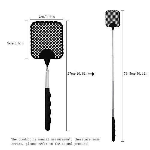 Tapettes à mouches avec manche télescopique en acier pour un contrôle précis - 3