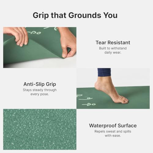 Image of Cult Aroma Infused TPE Yoga Mat 6 mm Anti Skid Non Slip Exercise Mat with Carry Bag for Yoga Workout Gym Green