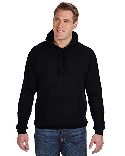 J. America Men's Tailgate Hoodie Sweatshirt, Black, Large