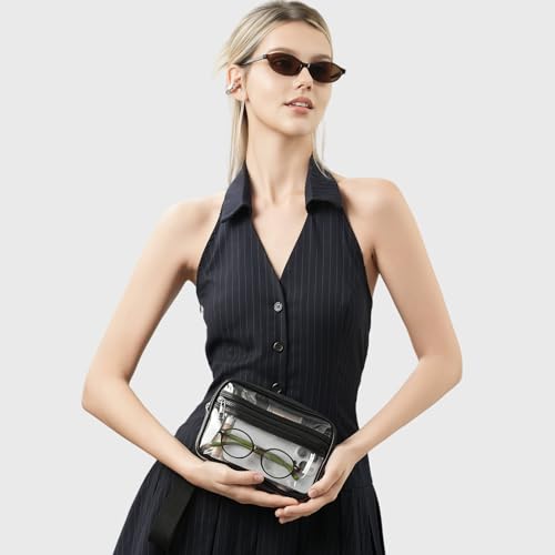 Image of Clear Wristlet Stadium Approved Clear Bag Wallet Transparent Purse for Concerts Sports Events