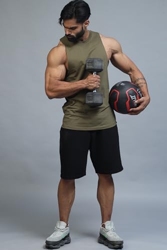 Image of JUARI BE A GENTLEMAN Men's Supper Combed Narrow Shoulder Gold Finish Sleeveless Deep Arm Cut Cotton Vest