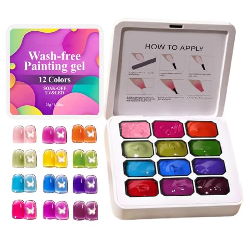 Juego de arte de 12 tonos y kit de gel de uñas degradado para diseño creativo