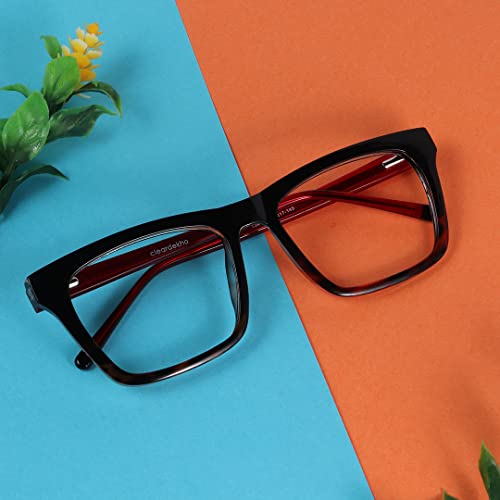Buy Cleardekho Wayfarer Black Leopard Blue Cut Computer Eyeglasses at