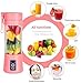 Mini portable blender Personal Blender for Smoothies and Shakes Handheld Electric Fruit Mixer Machine Six Blades 380mL USB Rechargeable Ice Mini Juicer Cup Home/Office/School/Outdoors (Pink)
