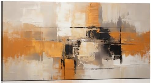 Sense&Sensitivity Arts Modern Orange Abstract Wall Art - Premium ...