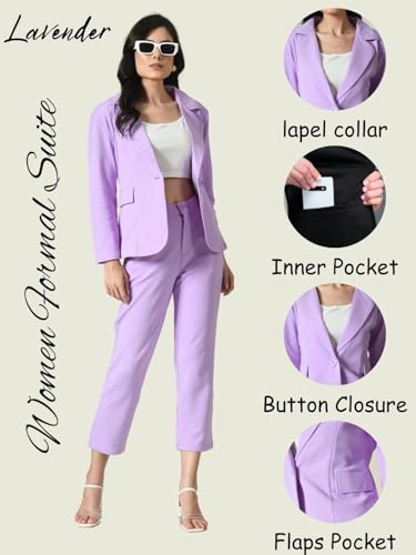 Image of Women's Cotton Blend Printed Blazer Pant and Camisole Set | 3-Piece Formal & Casual Office Wear Suit | Stylish Western Outfit for Business, Party & Daily Use