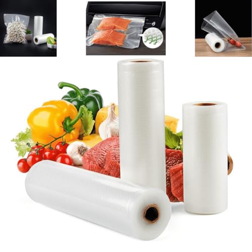 Rolo Bobina Saco a Vácuo com Ranhuras para Alimentos, Plástico para Seladora Máquina a Vacuo 15/20/2