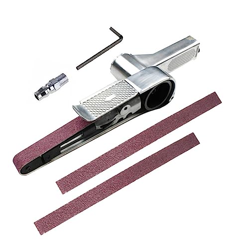 Mini Air Belt Sander, Pneumatic Handheld Angle Grinder Tool for Wood Metal Sanding Grinding (520x20mm)