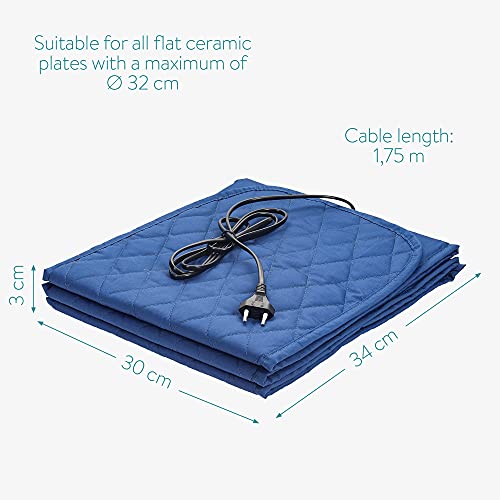 Navaris XXL Tellerwärmer elektrisch - 34 x 30 x 3 cm - für bis zu 10 Teller mit je 32 cm Durchmesser - 200 Watt - Gastro Teller Wärmer in Blau – Bild 5