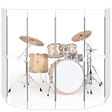 YSBLHCT Drum Shield 6 Panels 2ft x 5ft - Acrylic panel with Stainless Steel Hinges - Perfect for Churches, Home Practice, and Live Performances. (6 panels)