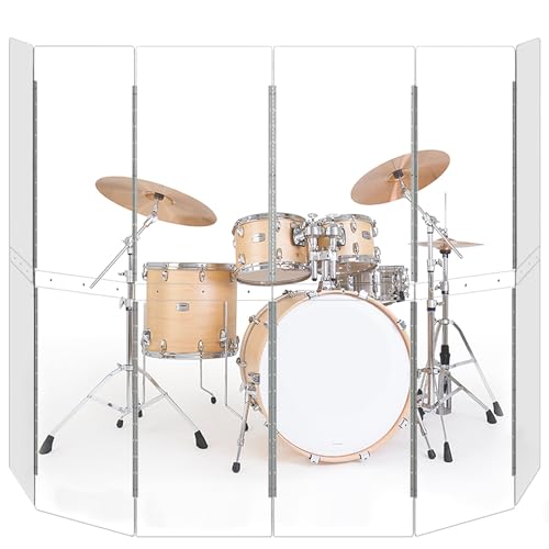 YSBLHCT Drum Shield 6 Panels 2ft x 5ft - Acrylic panel with Stainless Steel Hinges - Perfect for Churches, Home Practice, and Live Performances. (6 panels)