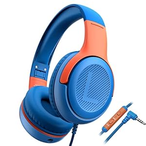 awatrue Kids Headphones for School with Microphone 85/94dB Volume Limiter 3.5mm Jack Wired Foldable Over-Ear Headphones…