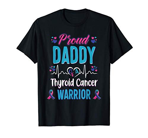 proud Daddy Thyroid cancer warrior awareness ribbon gift Camiseta