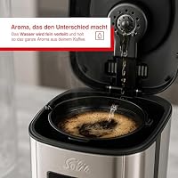Solis Aroma Brewer Filterkaffeemaschine Typ 1021 – Frisch gebrühter Kaffee auf Knopfdruck, mit Timer, Aromawahlschalter, 1,8L Wassertank, Warmhaltefunktion, Edelstahl-Design, Glaskanne & Dosierlöffel – Ansicht 4