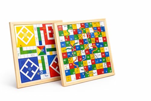 Image of 2-in-1 Ludo, Wooden Board Game| Ludo Game Set | Vibrant Multiplayer Game for Kids & Adults | Smooth & Durable Indoor Board Game Set Indoor Game