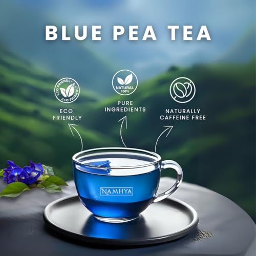 Image of Namhya Blue Tea Butterfly Pea Flower - 25 Tea Bags (25 Cups) |Herbal Tea Weight Loss Belly Fat | Aparajita Flower Tea Bags | Weight Loss Tea for Women