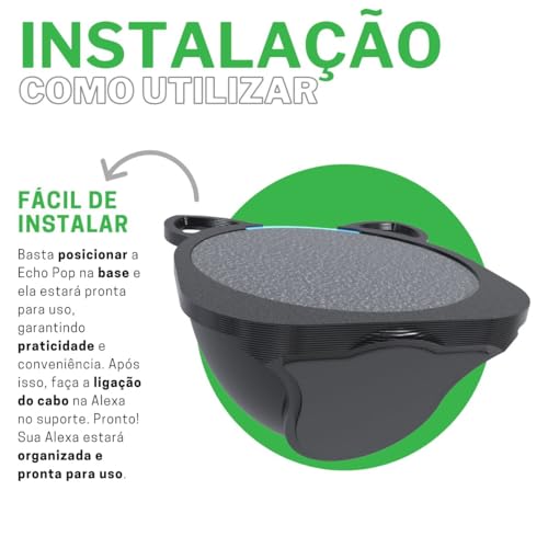 Suporte Base de Mesa Tema Orelha Gato Gatinho Cat Compatível com Alexa Echo Pop