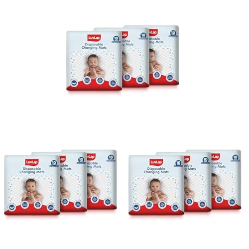Image of LuvLap Disposable Baby Underpad Cum Changing Mats, 30 Count 60x60 CM Waterproof Pads for Baby, Breathable Underpads act as 100% Water Proof Bed Protector, Non Slip Backsheet, Hypoallergenic