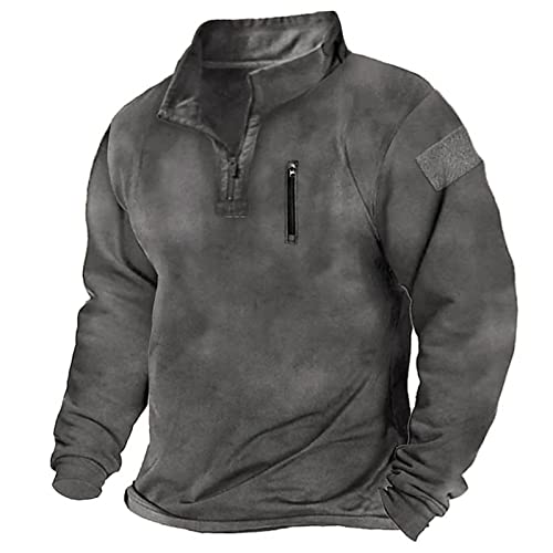 Sweat militaire homme col montant zippé protection automne ample