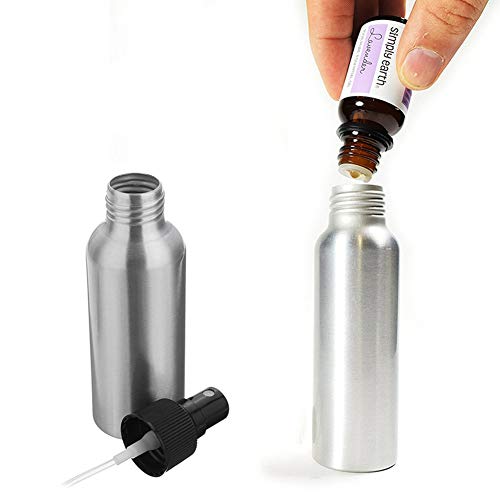 Cheung Constore 120ml 4oz Aluminum Fine Mist Atomizers Spray Bottle Metal Refillable Containers Liquid Storage Pump Vials For Essential Oils,Aromatherapy,Perfumes-2 Pack (Black Sprayer)4