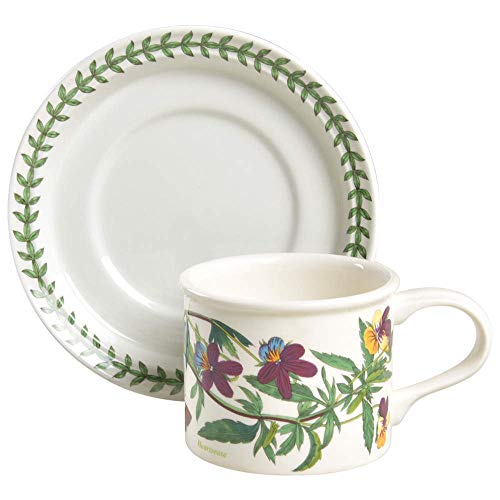Portmeirion Botanic Garden Drum Flat Cup & Saucer Set