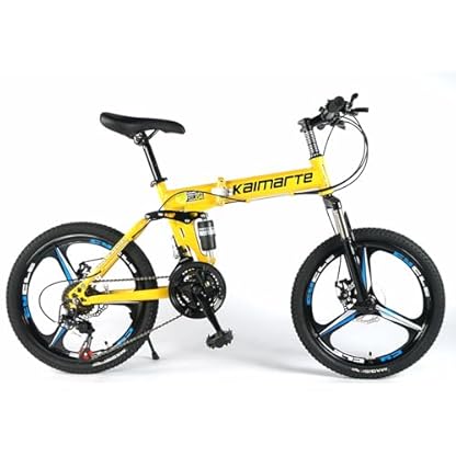 zhangbaoshun Faltbares Mountainbike 20 Zoll,24 Gänge fahrräder,Stahlrahmen,Federung Vorderradgabel,Hydraulische Scheibenbremsen,Robustes Design MTB bisiklet,20"-Spoked-Wheel