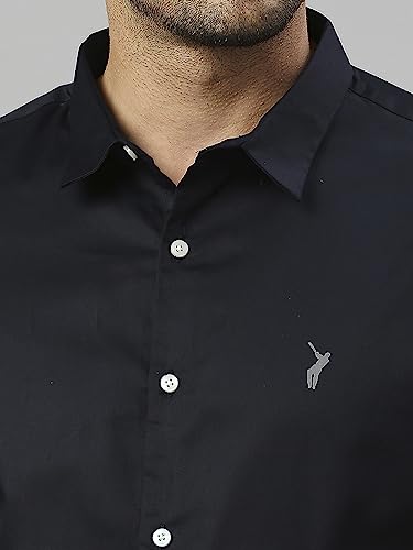 Image of Thomas Scott Men's | Solid | Full Sleeve | Slim Fit | Cotton Blend | Spread Collar | Casual Shirt