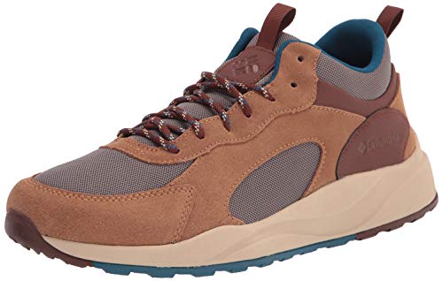 Columbia Men's Pivot Mid Waterproof Hiking Shoe, Wet Sand/Phoenix Blue, 10 Wide